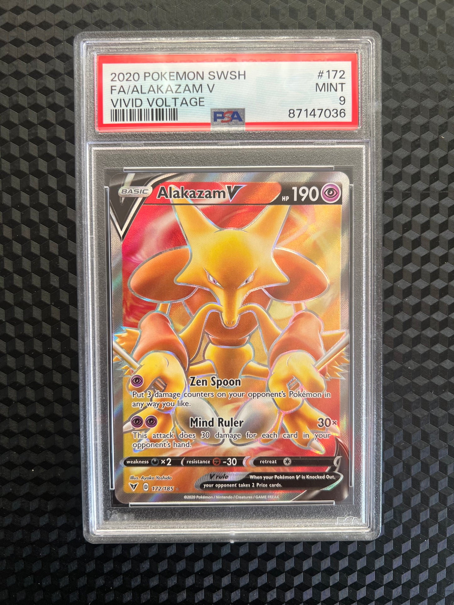 2020 Pokemon vivid voltage English PSA 9 Alakazam V